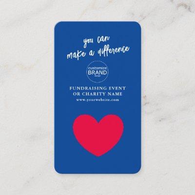 Fundraising Charity Event Blue Logo Photo Card
