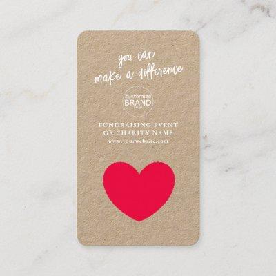 Fundraising Charity Event Rustic Logo Photo Card