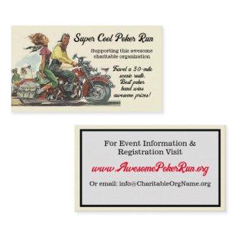 Fundraising Motorcycle Poker Run Vintage Customize Calling Card