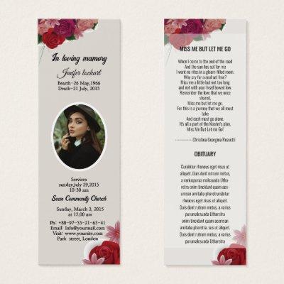 Funeral Bookmark Template