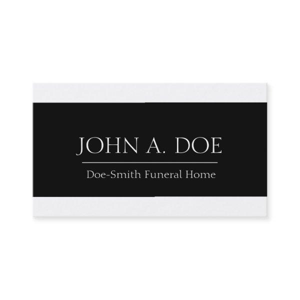 Funeral Director White/Black Banner