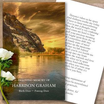 Funeral Lake Mountain Prayer Sympathy Cards