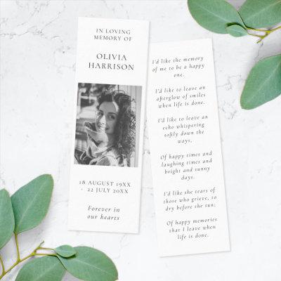 Funeral Memorial Loving Memory Mini Bookmark Card