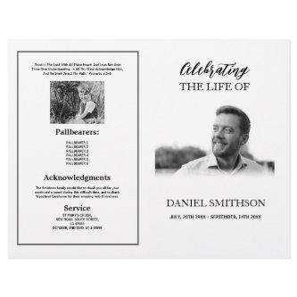 Funeral Order of Service Celebrating Black & White Flyer