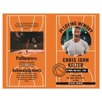 Funeral Order of Service Life Basketball Obituary Flyer