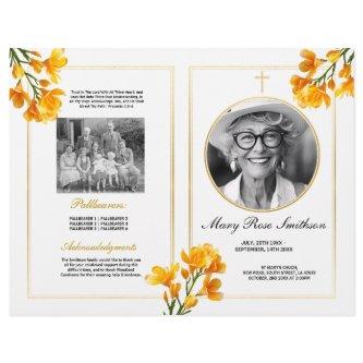 Funeral Order of Service Life Freesia Floral Flyer