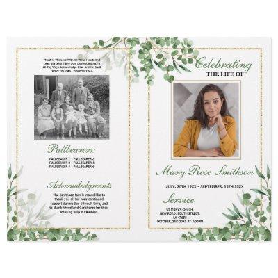 Funeral Order of Service Life Greenery  Flyer