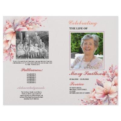 Funeral Order Service Celebration of Life Flowers  Flyer