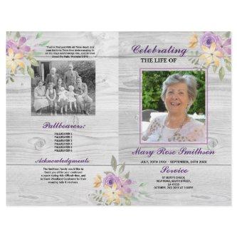 Funeral Order Service Celebration of Life Purple   Flyer