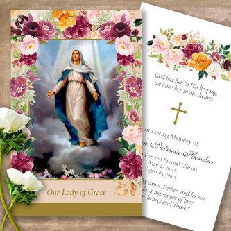 Funeral Our Lady Memorial Prayer Sympathy Cards