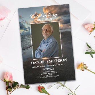 Funeral Service Program Celebration of Life Beach Flyer