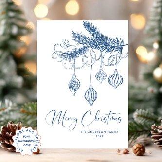 Funky Hand Drawn Scribble Retro Christmas Holiday Card
