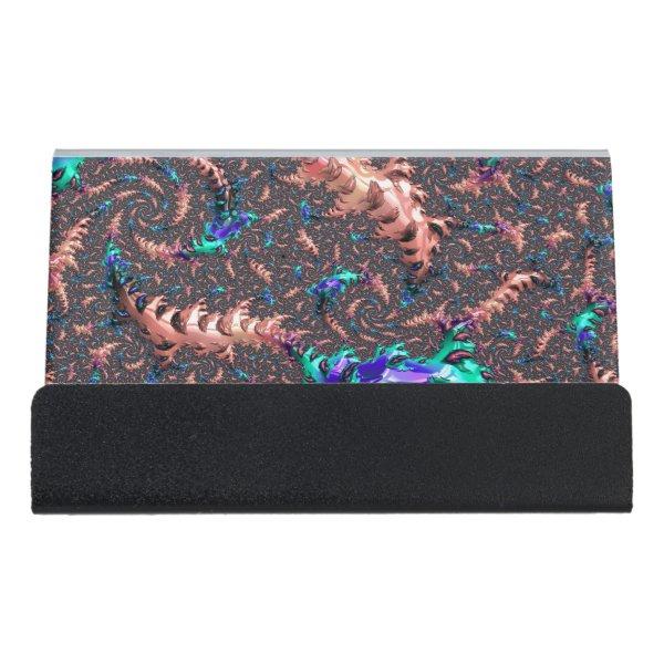 Funky Hippie Colorful Trippy Vibrant Boho Fractal Desk  Holder