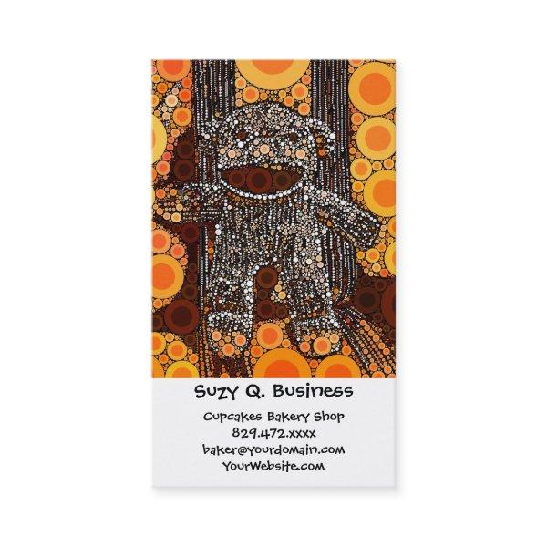Funky Orange Sock Monkey Circles Bubbles Pop Art