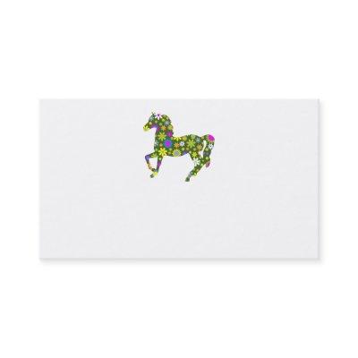 Funky retro floral prancing horse