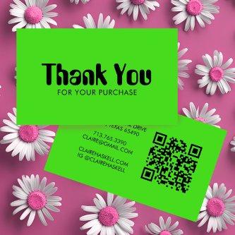 Funky Script Bold Order Thank You Minimal QR Code