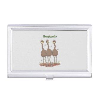 Funny Australian emu trio cartoon illustration  Case