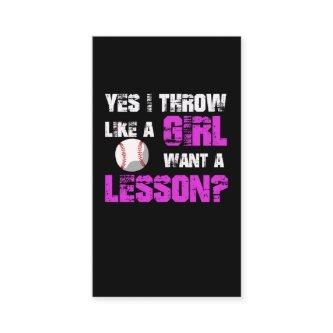 Funny Baseball Player Softball Playing Girl Pitche