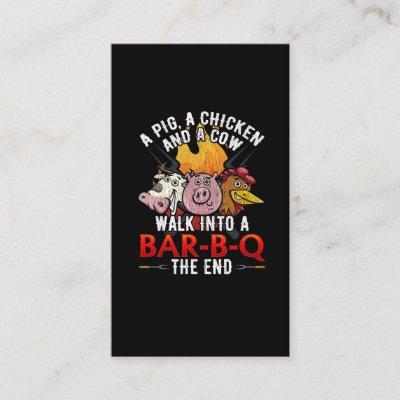 Funny BBQ Joke Pig Chicken Cow Barbecue Humor
