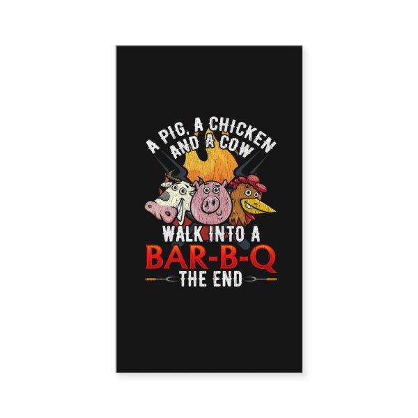 Funny BBQ Joke Pig Chicken Cow Barbecue Humor