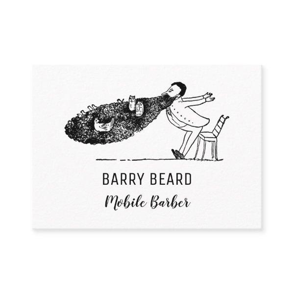 Funny Bearded Man Bird Nest Beard Barber Template
