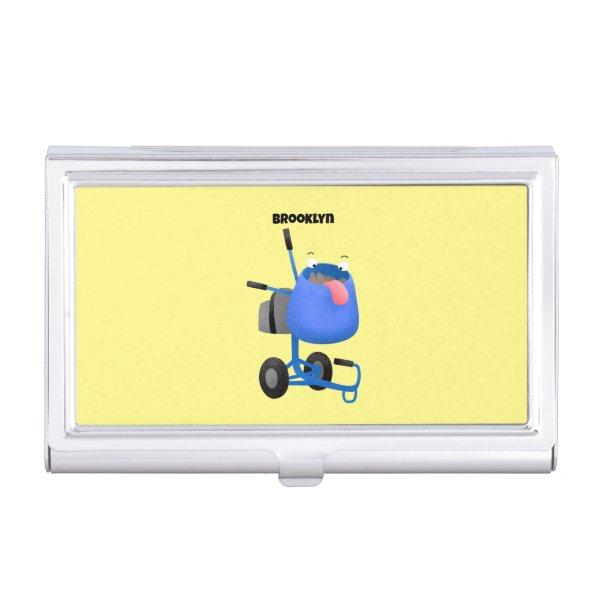 Funny blue cement mixer cartoon illustration  case
