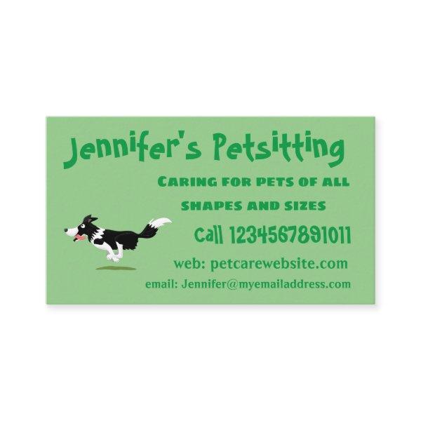 Funny Border Collie dog running cartoon
