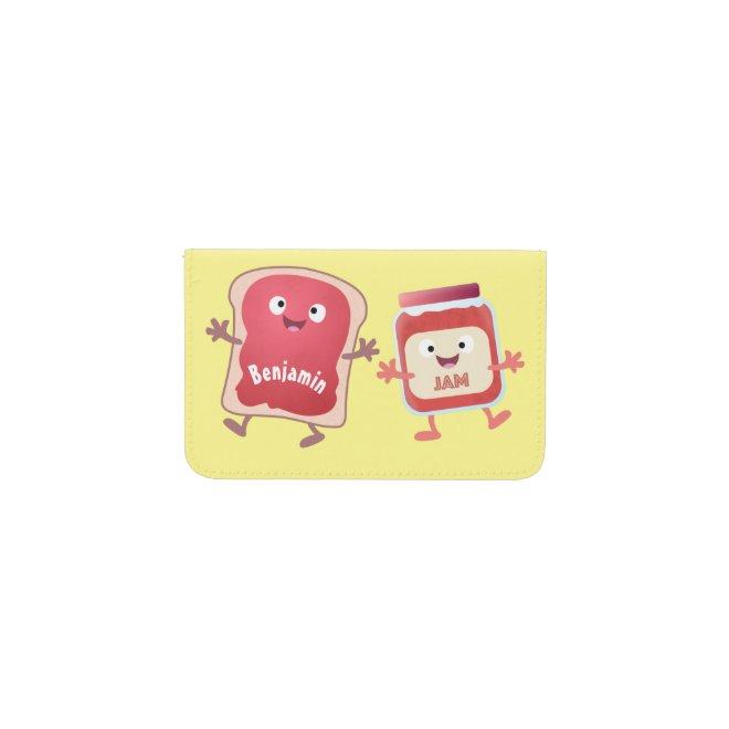 Funny bread and jam cartoon characters card holder