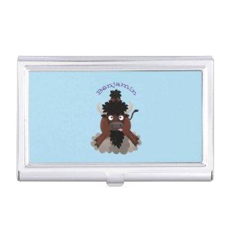 Funny buffalo bison cartoon illustration  case