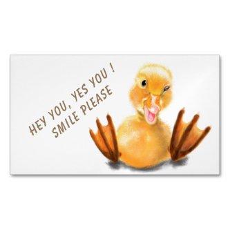 Funny  Magnet with Happy Yellow Duck
