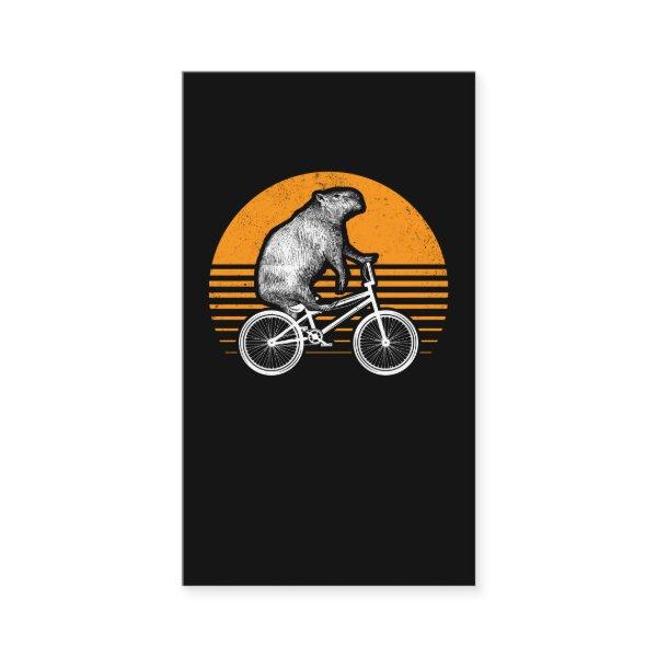 Funny Capybara Riding Bike Retro Capibara Bicycle