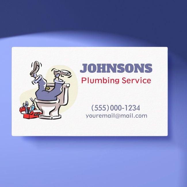 Funny Cartoon Plumber Contractor Plumbing Service