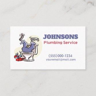 Funny Cartoon Plumber Contractor Plumbing Service