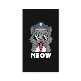 Funny Cat Lover Meow Police Officer Sheriff Cat
