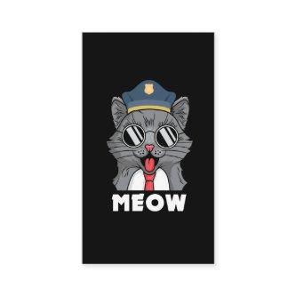 Funny Cat Lover Meow Police Officer Sheriff Cat