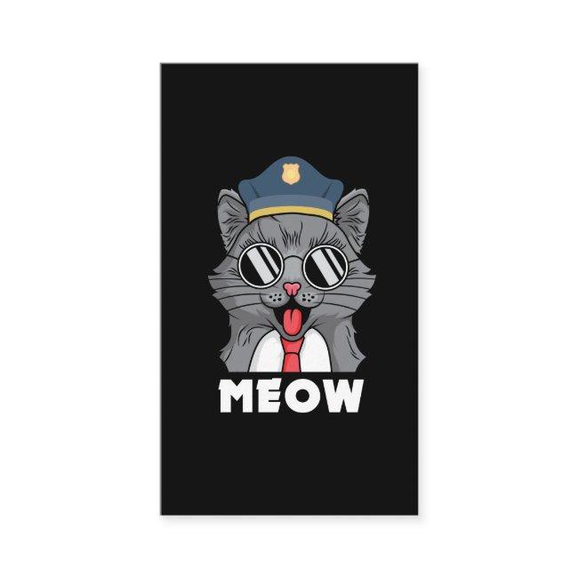 Funny Cat Lover Meow Police Officer Sheriff Cat