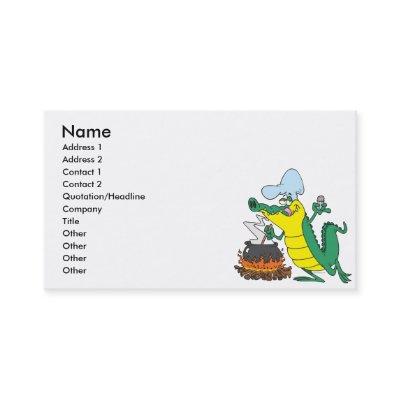funny chef cooking gator alligator cartoon