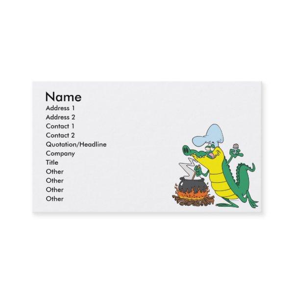 funny chef cooking gator alligator cartoon