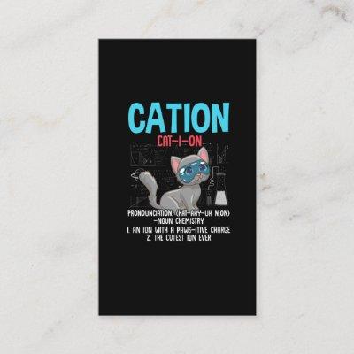 Funny Chemistry Scientist Cation Element Cat Lover
