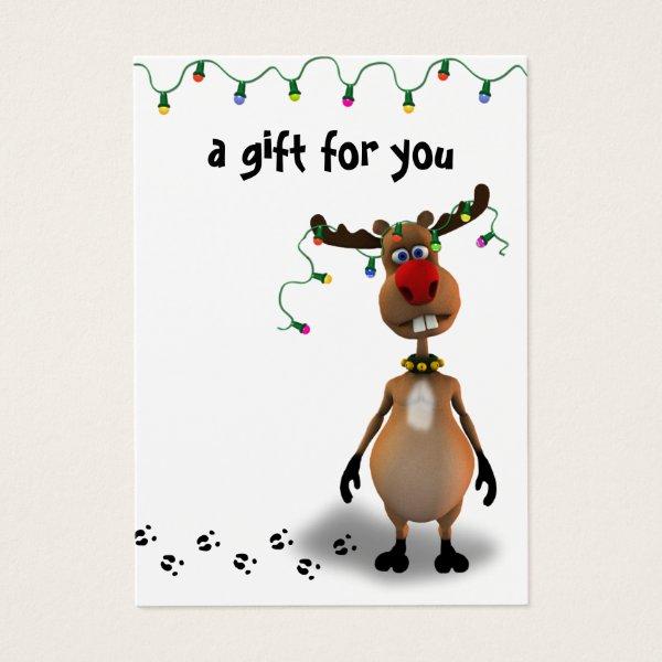 Funny Christmas Red Nosed Reindeer Gift Card