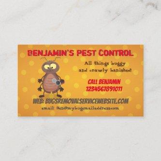 Funny cockroach insect pest control business