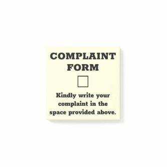 Funny Complaint Form Post-it Notes