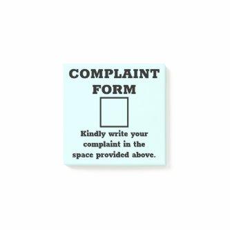 Funny Complaint Form Post-it Notes