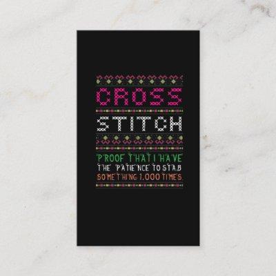 Funny Cross Stitch Needlepoint Sewing Needle Art