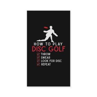 Funny Disc Golf Instruction Frisbee Disc Golfing