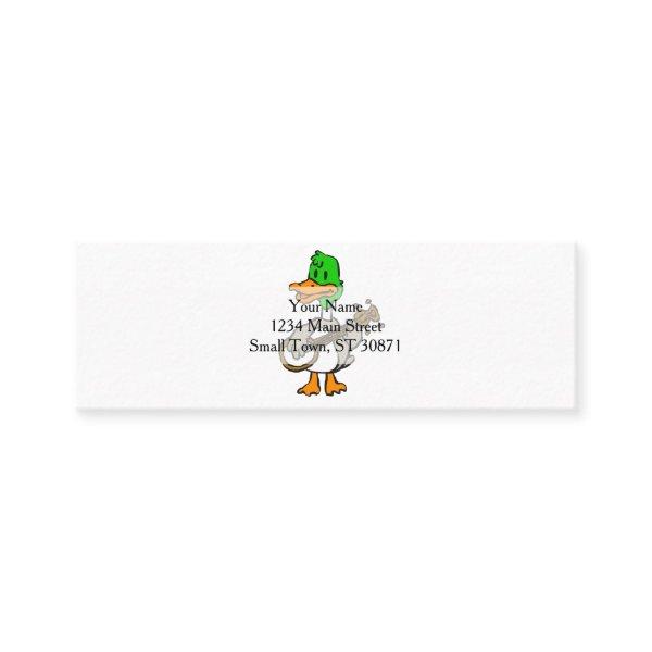 Funny duck playing banjo | choose background color mini