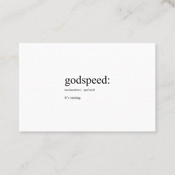 Funny English definitions: Godspeed