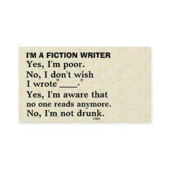 Funny Fiction Writer Answer Sheet