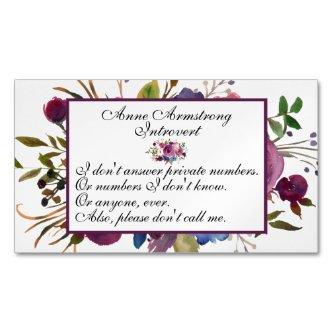 Funny Floral Introvert  Magnet