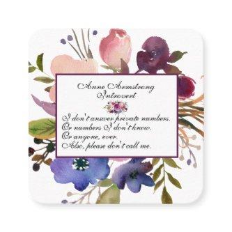 Funny Floral Introvert Square